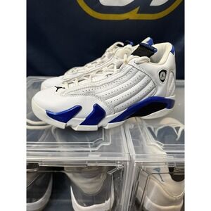 Jordan 14 Retro Hyper Royal White Leather Shoes US Size 6Y - 8 women  487524-104